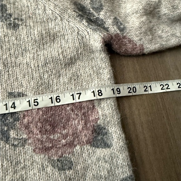 Lucky Brand women’s floral cotton wool boxy sweater grey pink size large - Picture 7 of 7